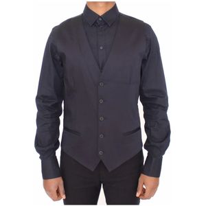 Dolce & Gabbana, Heren, Pakken, Blauw, Maat: S Katoen,