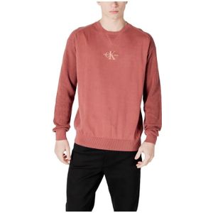 Calvin Klein Jeans, Heren, Sweatshirts & Hoodies, Roze, Maat: XL Katoen,