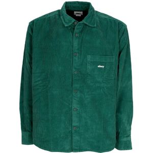 Obey, Heren, Overhemden, Groen, Maat: L Katoen,