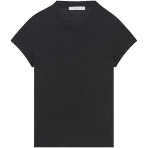 Iro, Dames, Tops, Zwart, Maat: S Linnen,