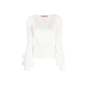 Twinset Witte Sweatshirts voor Dames Aw23 , White , Dames , Maat: XS