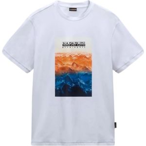 Napapijri, Heren, Tops, Wit, Maat: L Katoen,