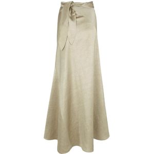 Cortana, Dames, Rokken, Beige, Maat: M Linnen,