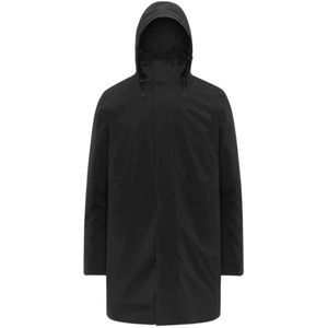 K-Way, Heren, Mantels, Zwart, Maat: M Leer,