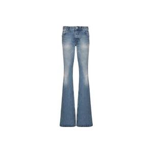 Balmain Blauwe gewassen vintage denim jeans , Blue , Heren , Maat: W28