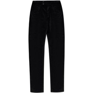 Dolce & Gabbana, Heren, Broeken, Zwart, Maat: M Velours,