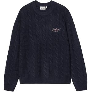 Carhartt Wip, Heren, Truien, Blauw, Maat: M Wol,