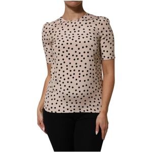 Dolce & Gabbana, Dames, Tops, Beige, Maat: XS Zijde,