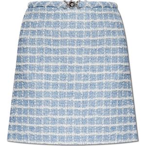 Versace, Dames, Rokken, Blauw, Maat: S Tweed,