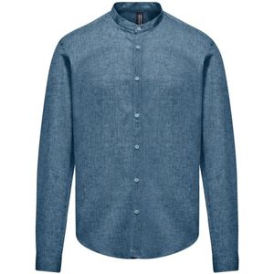 BomBoogie, Heren, Overhemden, Blauw, Maat: 2XL Katoen,
