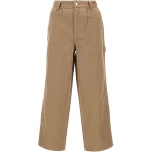 Carhartt Wip, Heren, Broeken, Beige, Maat: S Katoen,