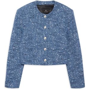 Anine Bing, Dames, Jassen, Blauw, Maat: L Tweed,