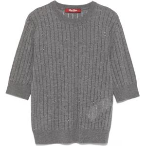 Max Mara Studio, Dames, Truien, Grijs, Maat: XS Zijde,