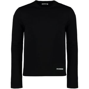 Jil Sander, Heren, Tops, Zwart, Maat: S Wol,