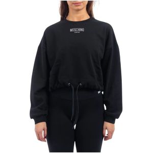 Moschino, Dames, Sweatshirts & Hoodies, Zwart, Maat: M Katoen,