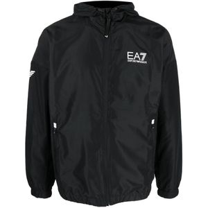 Emporio Armani Ea7, Heren, Jassen, Zwart, Maat: S Poliester,