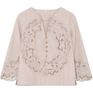 Gustav, Dames, Blouses & Shirts, Beige, Maat: S