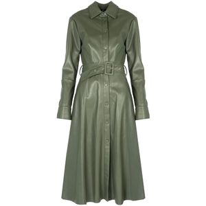 Jurken - Elegant - Lange Mouwen - Kraag - Met Riem - Midilengte