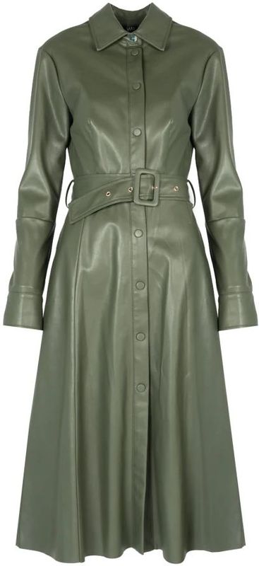 Jurken - Elegant - Lange Mouwen - Kraag - Met Riem - Midilengte