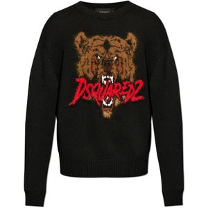 Dsquared2 Wollen trui , Black , Heren , Maat: M