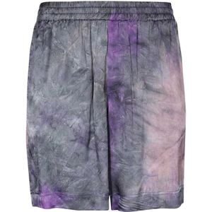 Msgm, Heren, Korte broeken, Paars, Maat: L Viscose,
