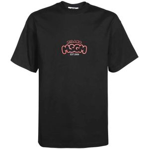 Msgm, Heren, Tops, Zwart, Maat: S Katoen,