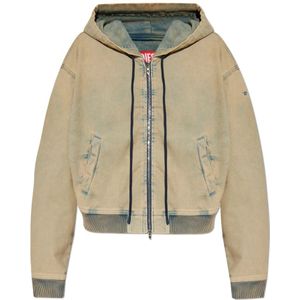 Diesel, Dames, Sweatshirts & Hoodies, Beige, Maat: L Katoen,