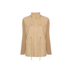 Moncler Beige Trui met Ribgebreid , Beige , Dames , Maat: S