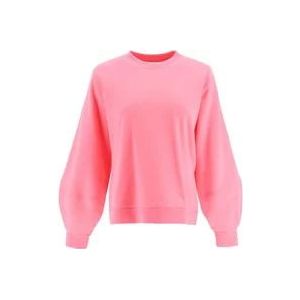 Ganni Puff Sleeves Sweatshirt , Pink , Dames , Maat: XS