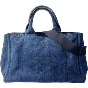 Prada Vintage, Dames, Pre-owned, Blauw, Maat: ONE Size Denim,