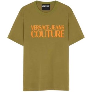 Versace Jeans Couture, Heren, Tops, Groen, Maat: L Katoen,