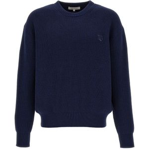 Maison Kitsuné, Heren, Truien, Blauw, Maat: M Katoen,