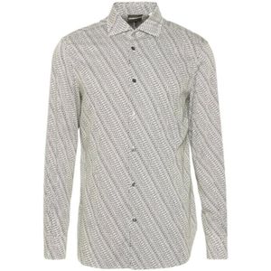 Emporio Armani, Heren, Overhemden, Zwart, Maat: L