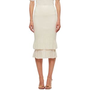 Bottega Veneta, Dames, Rokken, Beige, Maat: S Katoen,