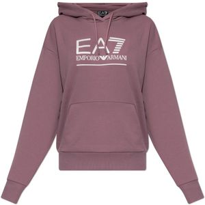 Emporio Armani Ea7, Dames, Sweatshirts & Hoodies, Paars, Maat: S Katoen,