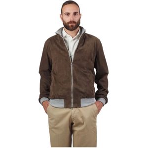 Barba, Heren, Jassen, Bruin, Maat: 2XL Suède,