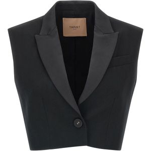 Twinset, Dames, Jassen, Zwart, Maat: XS Wol,