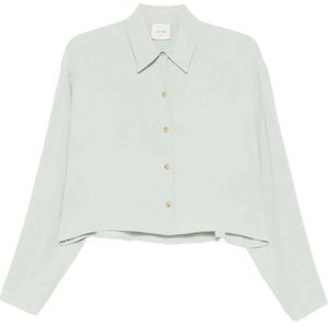 Alysi, Dames, Blouses & Shirts, Groen, Maat: XS Zijde,