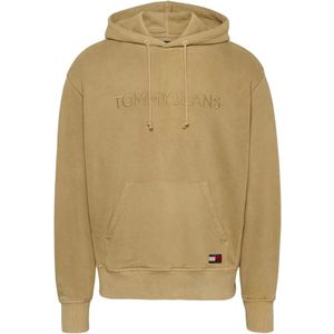 Tommy Jeans, Heren, Sweatshirts & Hoodies, Geel, Maat: S Katoen,