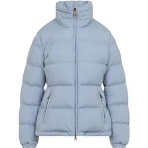 Moncler, Dames, Jassen, Blauw, Maat: S Poliester,