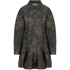 Ganni, Dames, Jurken, Grijs, Maat: XS Katoen,