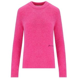 Ganni Trui met ronde hals , Pink , Dames , Maat: XS