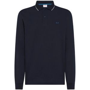 Sun68, Heren, Tops, Blauw, Maat: M Katoen,