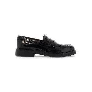 Tod's Geborsteld Leren Brogue Loafers , Black , Dames , Maat: 36 EU