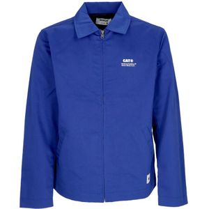 Cat, Heren, Jassen, Blauw, Maat: L Katoen,