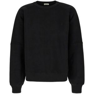 Saint Laurent, Heren, Sweatshirts & Hoodies, Zwart, Maat: S