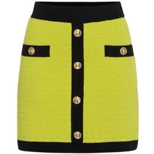 Elisabetta Franchi, Dames, Rokken, Groen, Maat: L Viscose,