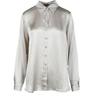 Marella, Dames, Blouses & Shirts, Beige, Maat: XL Zijde,