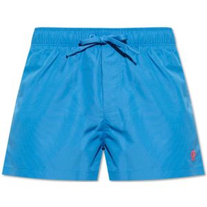 Versace, Heren, Badkleding, Blauw, Maat: XL Poliester,