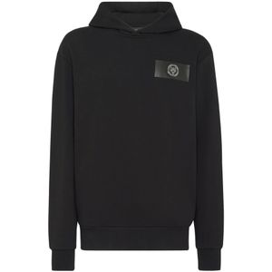 Plein Sport, Heren, Sweatshirts & Hoodies, Zwart, Maat: S Katoen,